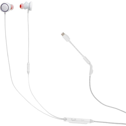 305337 - JBL Kufje për lojëra Quantum 50C, me tel USB-C, tingull JBL QuantumSURROUND, mikrofon i fokusuar te zëri, rrëshqitës volumin, funksion heshtjeje, të bardha