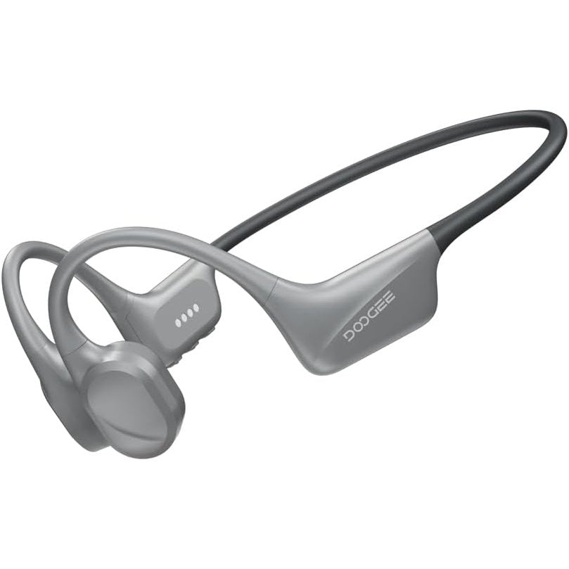 276137 - DOOGEE Kufje Bone Conductive, IP68 të papërshkueshme nga uji, Bluetooth 5.4, Silikon miqësor ndaj lëkurës, 32GB MP3, Kufje sportive për not, vrapim, çiklizëm (gri)