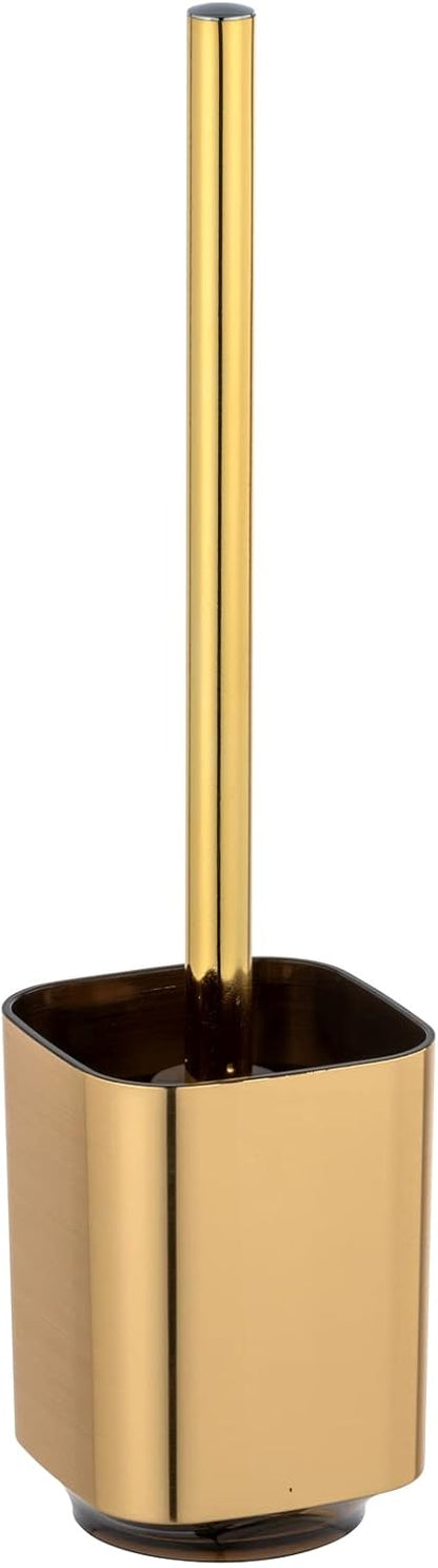 256028 - WENKO Set WC Auron Gold, mbajtëse furçash tualeti 9 x 38.5 x 9 cm, plastikë me sipërfaqe të artë të ylbertë
