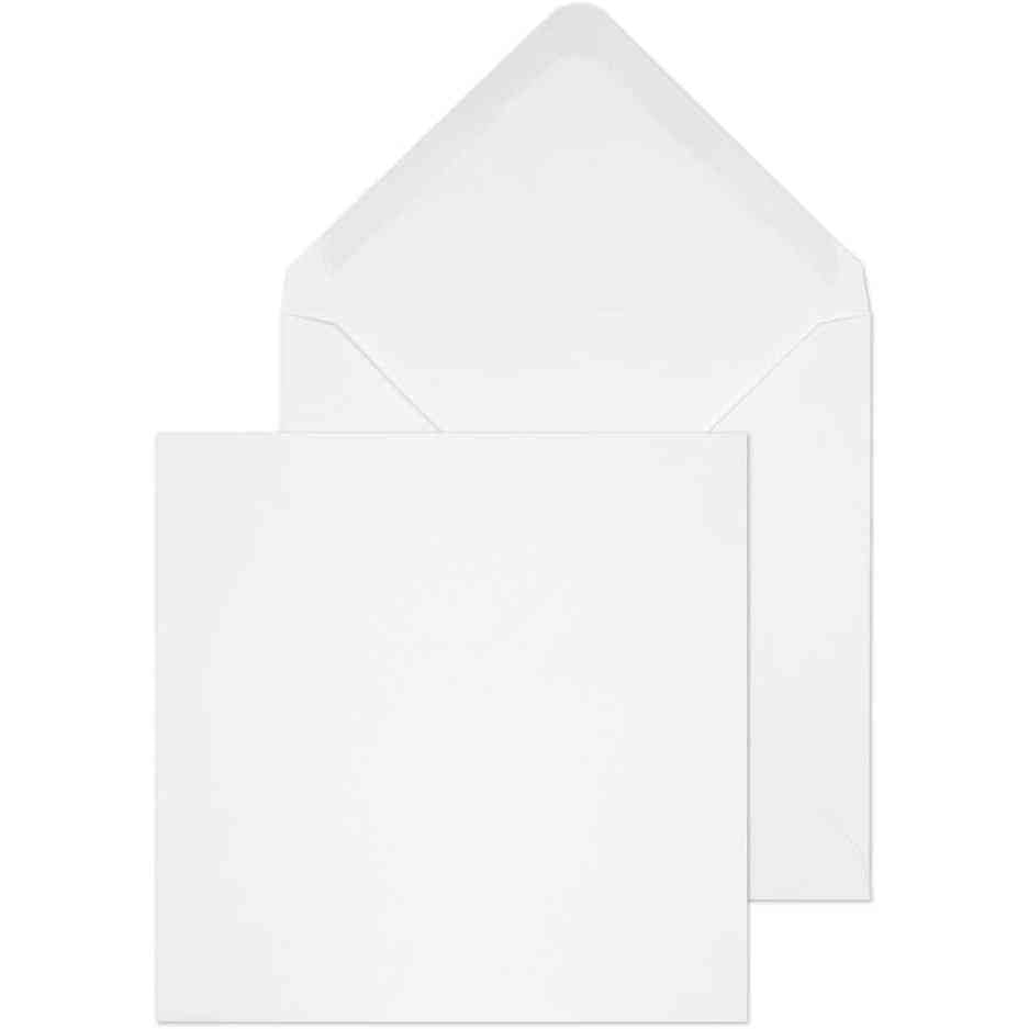 299576 - BLAKE Zarf 14 x 14 cm, Pako me 500, 100 GSM, Zarfë të Bardhë me Gomë, Certifikuar PEFC, Miqësorë me Mjedisin