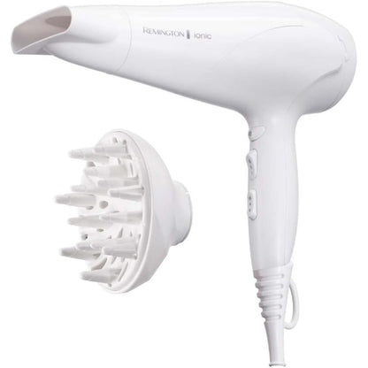 296933 - REMINGTON THARËSE FLOKËSH IONIC D3199, 2200W, me difuzor dhe grykë stilimi, 3 cilësime nxehtësie, 2 cilësime ventilatori + ftohje