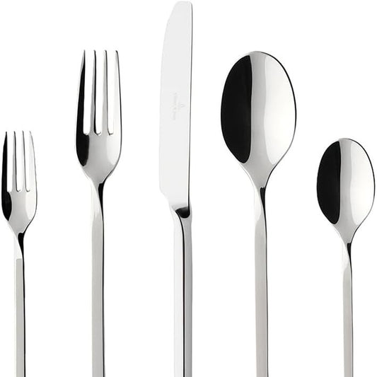 245008 - VILLEROY & BOCH Set enësh për 6 persona Newwave me 30 pjesë, i përshtatshëm për lavastovilje, Set takëmesh, Set enësh darke, Set enësh për 6 persona me thikë, pirun, lugë, çelik inox