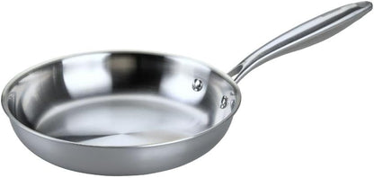 222722 - FACKELMANN Tigan Vita3 prej çeliku inox 24 cm, çelik inox i trefishtë, bazë difuzori të trefishtë, jo-ngjitës, i përshtatshëm për soba me induksion, gaz, qeramike dhe furrë, i sigurt për lavastovilje