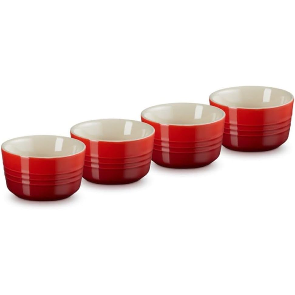 221698 - Le Creuset Set me 4 pjesë, kallëpe mini prej gresi, 100 ml, ngjyrë qershie e kuqe