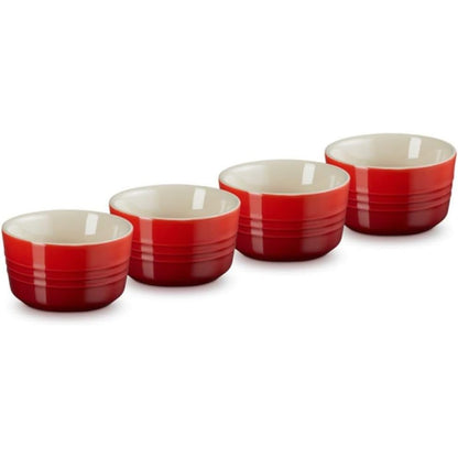 221698 - Le Creuset Set me 4 pjesë, kallëpe mini prej gresi, 100 ml, ngjyrë qershie e kuqe