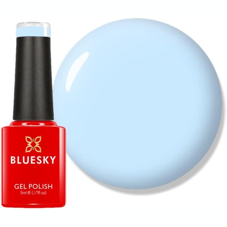 308368 - Bluesky - Mini Gel Polish, Blu Pastel e Çelët, Qëndrueshëm, Rezistent ndaj Kërcitjeve, 5ml, Kërkon llambë UV ose LED