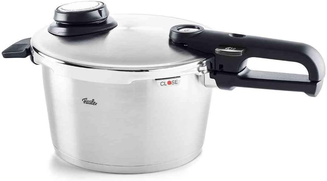 217037 - FISSLER - Vitavit Premium - Tenxhere me Presion, 4.5 L, Ø 22 cm, Çelik Inox, 4 Nivele Gatimi, Futës i Përfshirë, Prodhuar në Gjermani, Pajtueshme me Induksionin