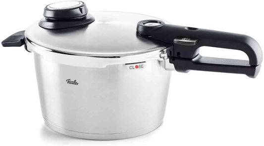 217037 - FISSLER - Vitavit Premium - Tenxhere me Presion, 4.5 L, Ø 22 cm, Çelik Inox, 4 Nivele Gatimi, Futës i Përfshirë, Prodhuar në Gjermani, Pajtueshme me Induksionin