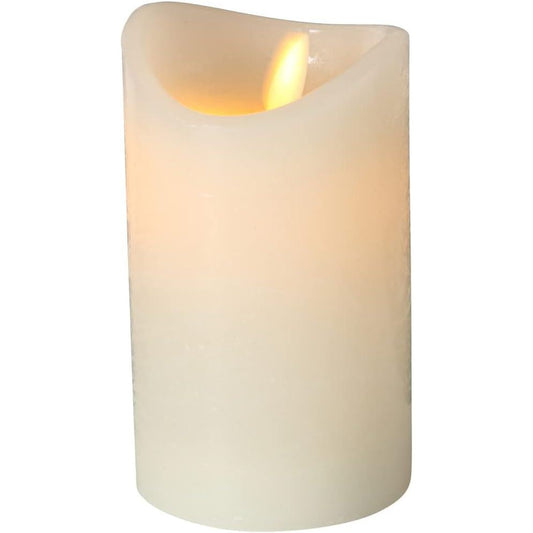 210679 - BOLTZE - Qiri LED Bino, Diametri 7.5cm, Lartësia 12cm, Ngjyrë e Bardhë Krem, Materiali Dylli, me Funksion Kohëmatësi, Modeli 1018880