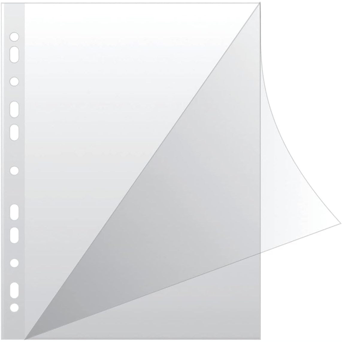296297 - Q-CONNECT Mbulesa Dokumentesh KF18045 Tipi L/E Hapur Sipër dhe Anash, Mbulesa Transparente të Perforuara, 100 copë