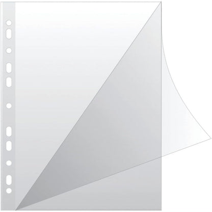 296297 - Q-CONNECT Mbulesa Dokumentesh KF18045 Tipi L/E Hapur Sipër dhe Anash, Mbulesa Transparente të Perforuara, 100 copë