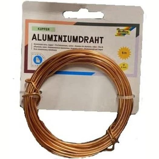 243042 - folia 79644 Tel alumini, tel artizanal në bakër, 2 mm x 5 m, për artizanate dhe dekorime