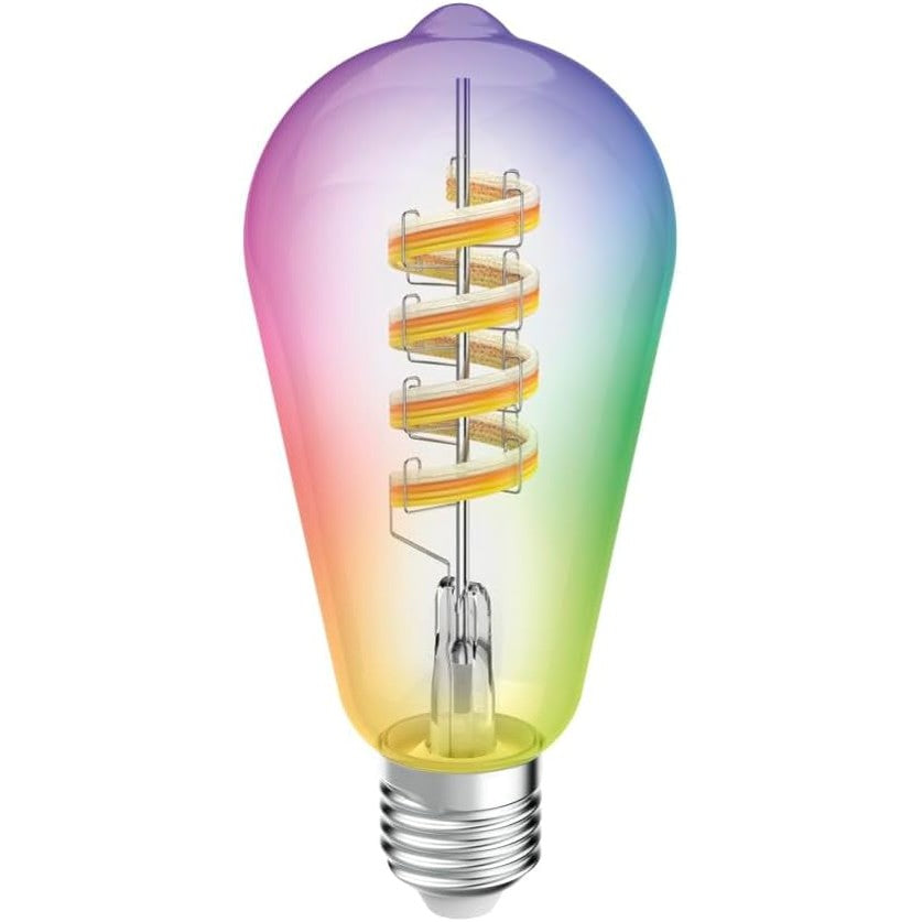261683 - HAMA Llambë inteligjente E27, RGB dhe e bardhë, dizajn vintage ST64, llambë WiFi me errësim, e pajtueshme me Alexa, Google Assistant, Apple Home, Smart Things
