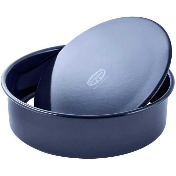 183340 - DR. OETKER - Tavë Pjekjeje Rrumbullakët Baking Love Enamel Ø 26 cm me Bazë të Lëvizshme, Smalti Rezistent ndaj Prerjeve dhe Gërvishtjeve, e Përshtatshme për Kek dhe Tarta