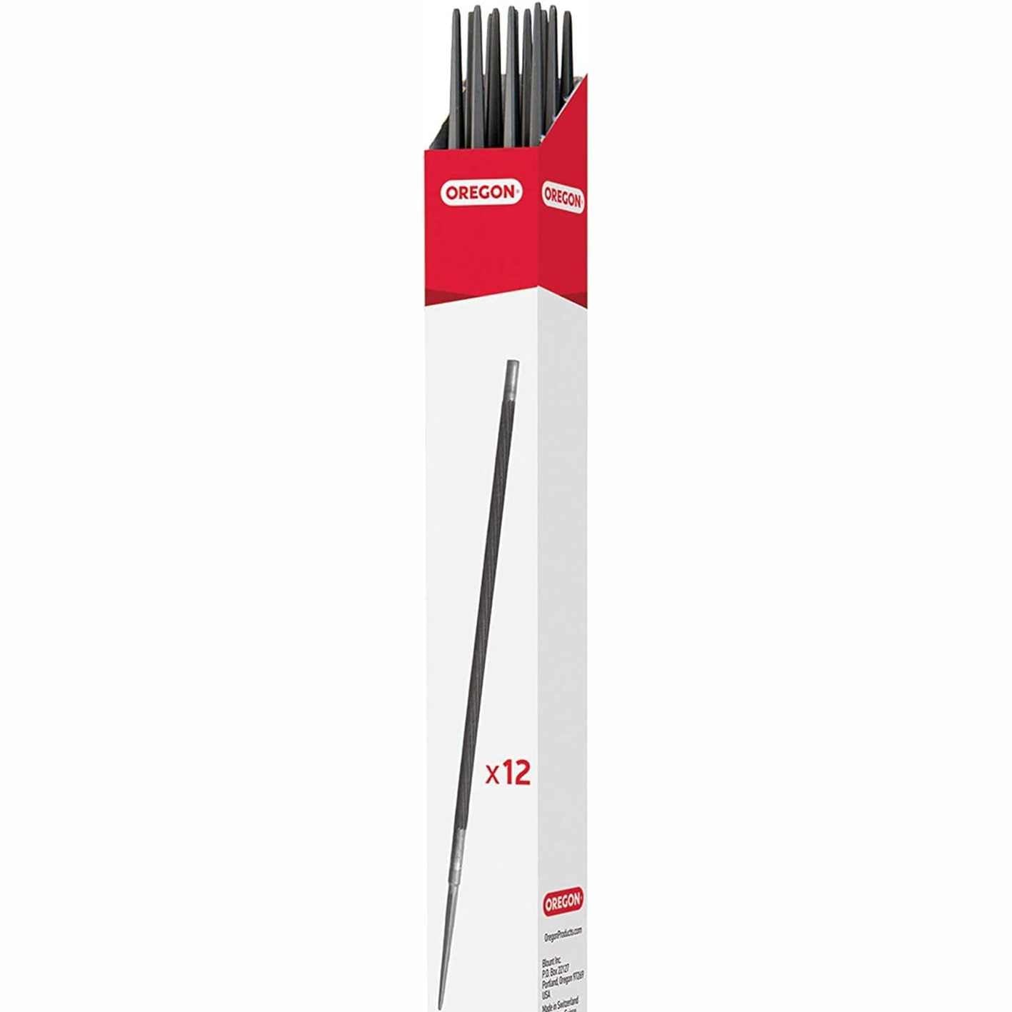 293790 - OREGON Lima për sharrë elektrike, pako me 12 lima, diametër 4.0 mm, mprehëse zinxhiri, dizajn me prerje të dyfishtë