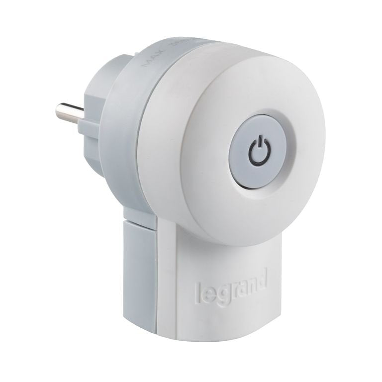 294288 - LEGRAND Spinë sigurie me çelës LED të ndriçuar ON/OFF, spinë me dy funksione, standard gjerman, 16 A, 230 V, maks. 3680 W, me lidhje kablloje deri në 3 x 1.5 mm², ngjyra: e bardhë/gri, 050409