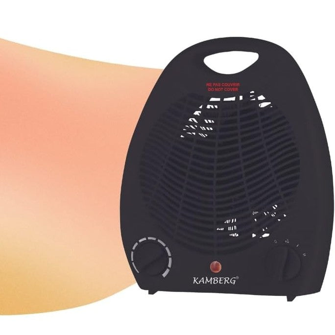 222623 - KAMBERG Ngrohës me ventilator për banjo, 2000 W, i qetë, konsum i ulët, E zezë