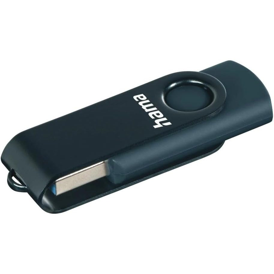 296379 - HAMA Njësi flash USB 32 GB USB 3 Data Stick, transferim 70 MB/s, me vrimë për varëse çelësash, e përshtatshme për Windows/MacBook, Blu benzine