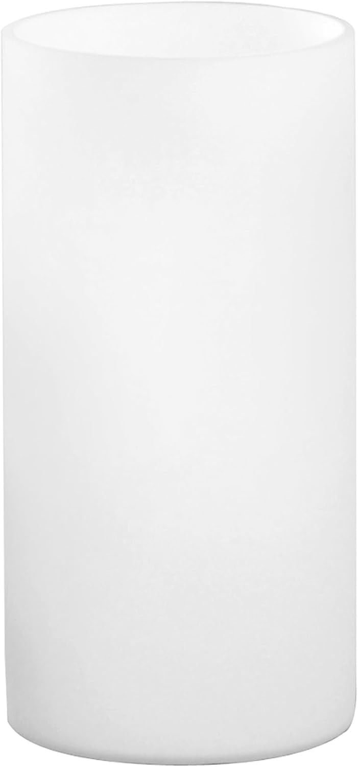 227990 - EGLO Llambë Tavoline Geo Minimalist, Llambë Komodine prej Qelqi Opal Mat, Llambë Dhome Ndenjeje e Bardhë me Çelës, Prizë E14