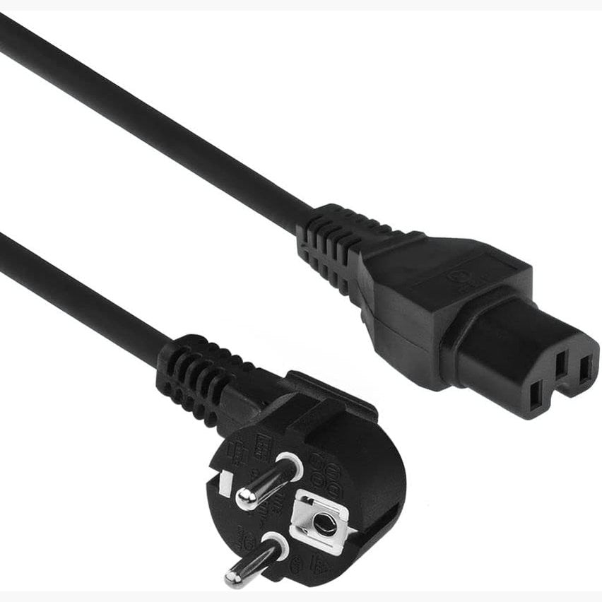 274462 - AK5312 Kabllo pajisjesh ACT CEE7/7 deri në C15, kabllo energjie 1m CEE 7/7 (këndor, kontakt mbrojtës), kabllo energjie e zezë