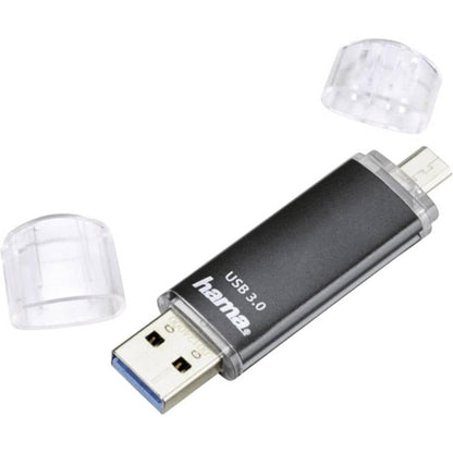296061 - HAMA Njësi flash USB 128GB me USB 3.2 dhe microUSB, 40MB/s, Stick telefoni celular, i zi