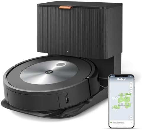 84016 - iROBOT Roomba® j7+ Fshëse Robotike me Korrent, me Lidhje Wi-Fi dhe Zbrazje Automatike të Papastërtive, Rrotulla Gome me Dy Sipërfaqe, Është Miqësore për Kafshët Shtëpiake, Mëson, Hartëzon dhe Përshtatet me Shtëpinë Tuaj