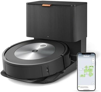 84016 - iROBOT Roomba® j7+ Fshëse Robotike me Korrent, me Lidhje Wi-Fi dhe Zbrazje Automatike të Papastërtive, Rrotulla Gome me Dy Sipërfaqe, Është Miqësore për Kafshët Shtëpiake, Mëson, Hartëzon dhe Përshtatet me Shtëpinë Tuaj