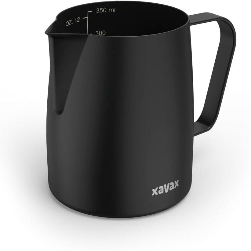 223495 - XAVAX Kana për qumësht, 350ml, çelik inox, për shkumëzim qumështi, e zezë mat