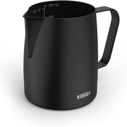 223495 - XAVAX Kana për qumësht, 350ml, çelik inox, për shkumëzim qumështi, e zezë mat