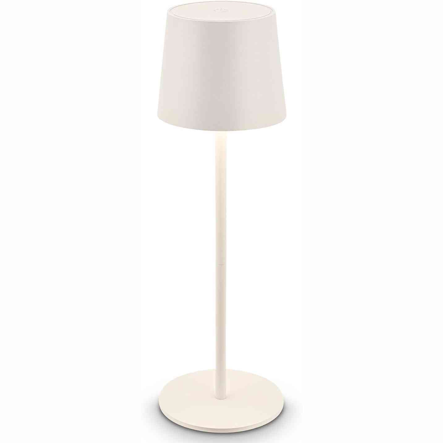 224666 - BRILONER - Llambë Tavoline LED Pa Tel IP44, 11x34.5 cm, e errësueshme, bateri e zëvendësueshme, e bardhë ngjyrë e ftohtë