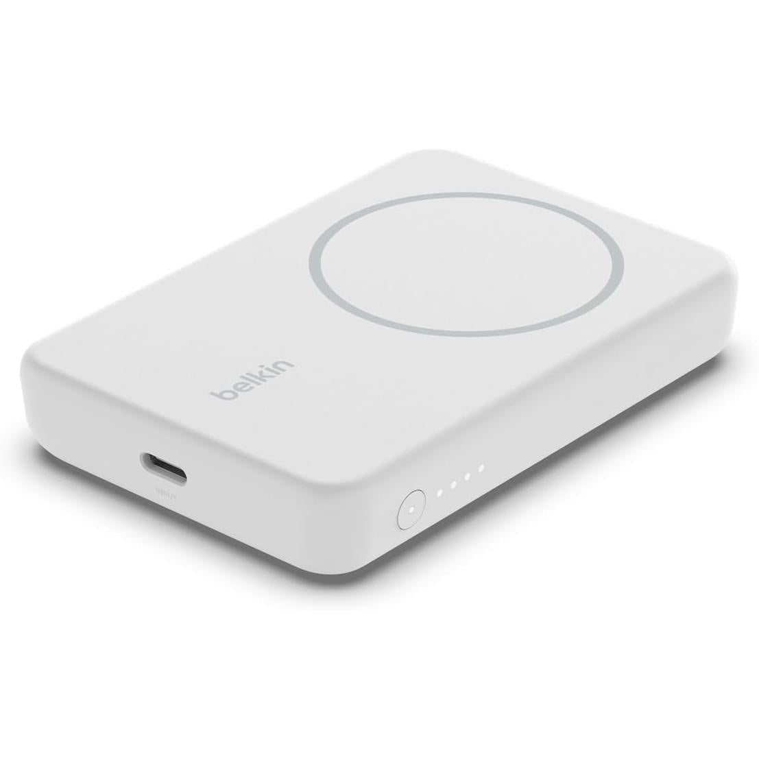 266218 - KARIKUES PA TEL MAGNETIK BELKIN 5000MAH, i pajtueshëm me MagSafe dhe karikim Pass-Through, dalje 7.5W, hyrje 10W, i bardhë
