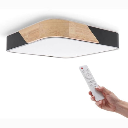 222589 - M Ledme Llambë Tavani LED Katrore 24W e Zezë me Telekomandë, 2700K-6500K, 2400lm