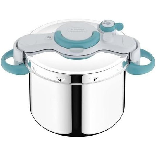 245024 - SEB Tenxhere me presion ClipsoMinut' Easy+, Kapacitet 9L, Hapje e lehtë me një dorë, Çelik inox, Blu P4904916