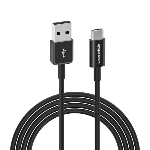 267372 - AMAZON BASICS Kabllo Karikimi të Shpejtë USB-C në USB-A 2.0, 1.8 m, shpejtësi transferimi 480 Mbps, i çertifikuar USB-IF, për Apple iPhone 16/15, iPad, Samsung Galaxy, laptopë, i zi