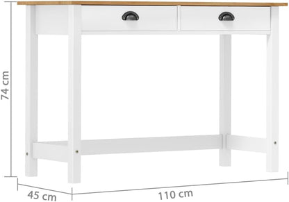 265572 - vidaXL Tavolinë Konsolë me 2 Sirtarë 110×45×74 cm – Dru Pishe Masiv