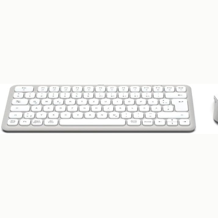 276527 - HAMA, set tastiere dhe mausi pa tel, Bluetooth, për PC, smartphone, tablet, i vogël, me bateri, taste të qeta me gërshërë, paraqitje gjermane QWERTZ