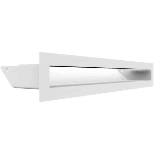 187401 - KRATKI Grilë Ventilimi AIR, 6x40cm, e Bardhë - Rezistente ndaj Mbinxehjes, për Oxhak, Ajër i Nxehtë i Pjerrët 45 Gradë