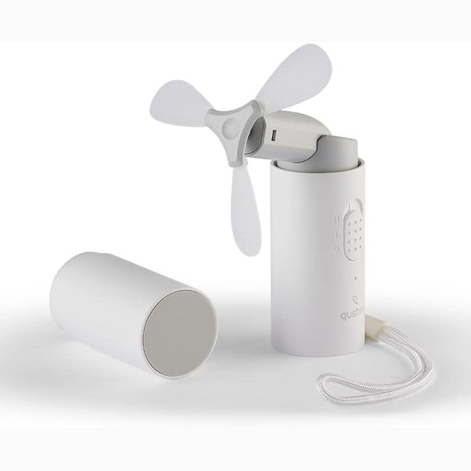 288868 - QUSHINI Ventilator Mini Portativ me Bateri të Rikarikueshme, 2 Shpejtësi, 20 cm, i Bardhë
