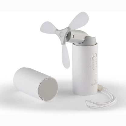 288868 - QUSHINI Ventilator Mini Portativ me Bateri të Rikarikueshme, 2 Shpejtësi, 20 cm, i Bardhë