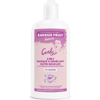 319025 - ENERGIE FRUIT - Coco Curl - Maskë Balsami Ushqyes për Përcaktimin e Kaçurrelave - 300 ml - Vaj Kokosi Organik dhe Gjalpë Shea - 97% Origjina Natyrale