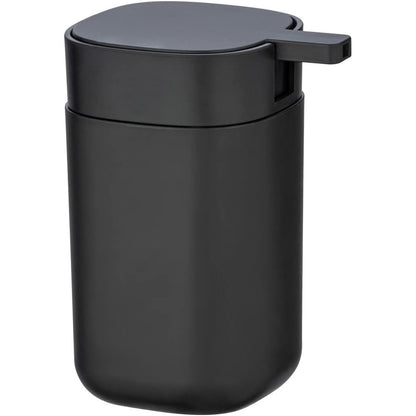 206850 - WENKO Davos - Dispensues Sapuni për Sapun të Lëngshëm, Kapacitet 350 ml, Material Plastikë të lartë Cilësie, pa BPA, Madhësi 9.8 x 13 x 7.8 cm, Ngjyra e Zi Mat