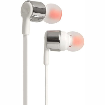276856 - JBL Kufje T210 në vesh me telekomandë 1 buton dhe mikrofon të integruar, të pajtueshme me Apple dhe Android, ngjyrë argjendtë/e bardhë