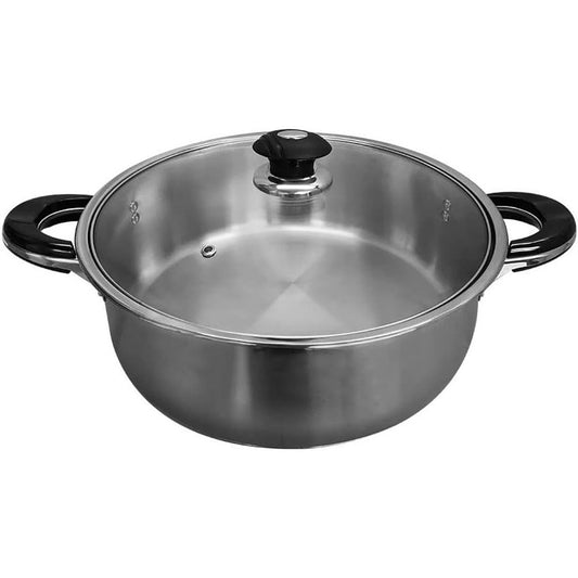 270068 - Enë gatimi e ulët prej çeliku inox – tenxhere 14 kuart për gatim 7L