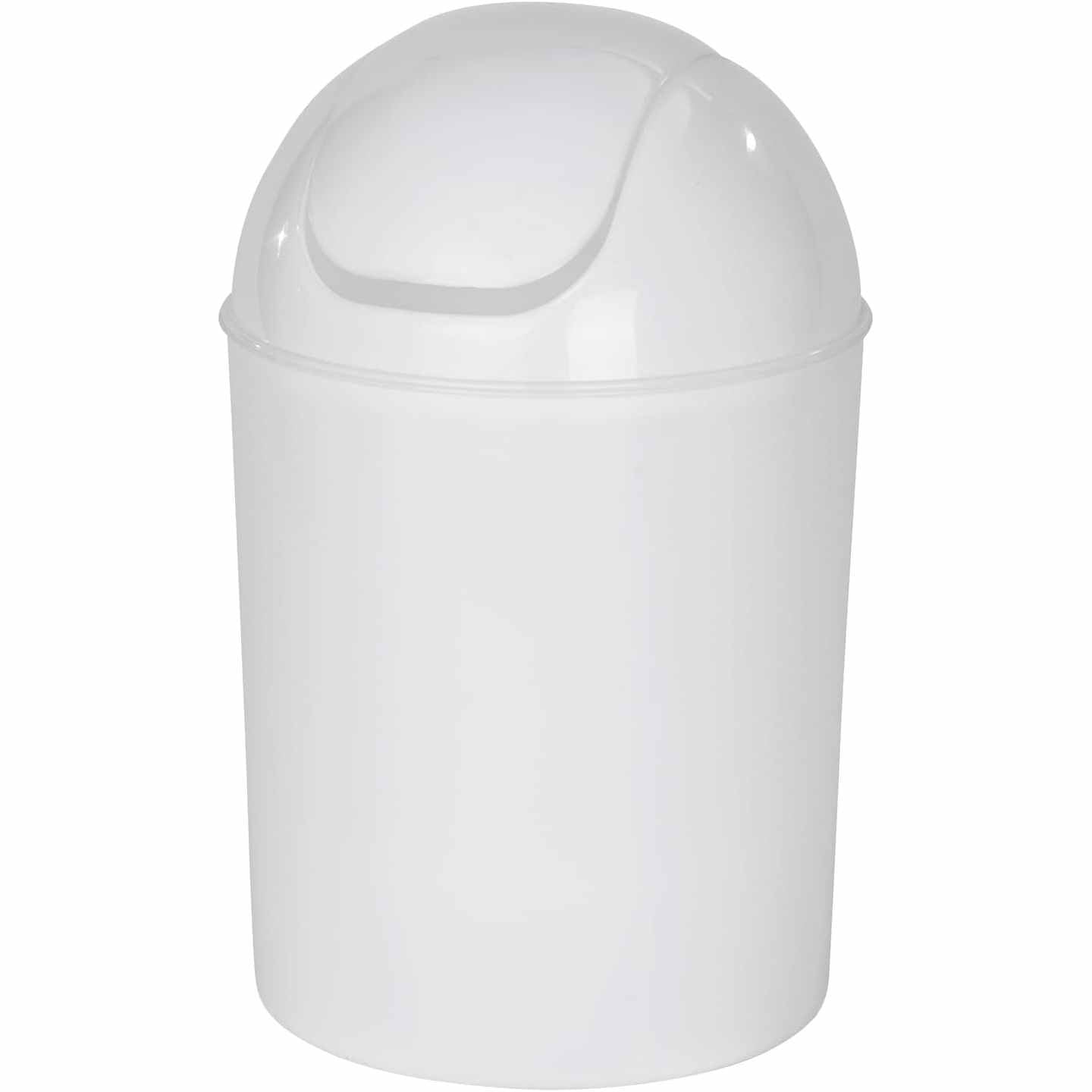 294426 - WENKO Kosh kozmetik me majë rrotulluese, 6L, plastikë e bardhë për banjo