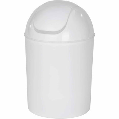 294426 - WENKO Kosh kozmetik me majë rrotulluese, 6L, plastikë e bardhë për banjo