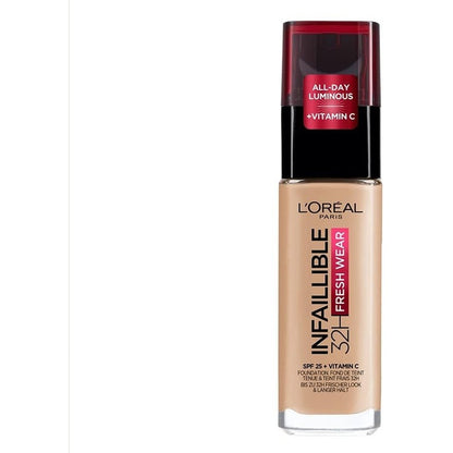 303676 - L'ORÉAL PARIS Fondatinë e lëngshme Infallible 32h Fresh Wear, për të gjitha llojet e lëkurës, nuanca: Beige Rosé (145), 30 ml.