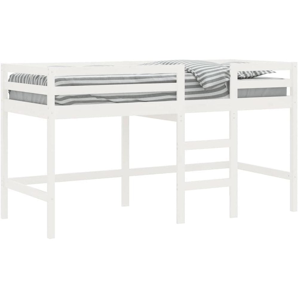 265471 - vidaXL Kornizë Shtrati për Fëmijë me Shkallë 90×190 cm – E Bardhë