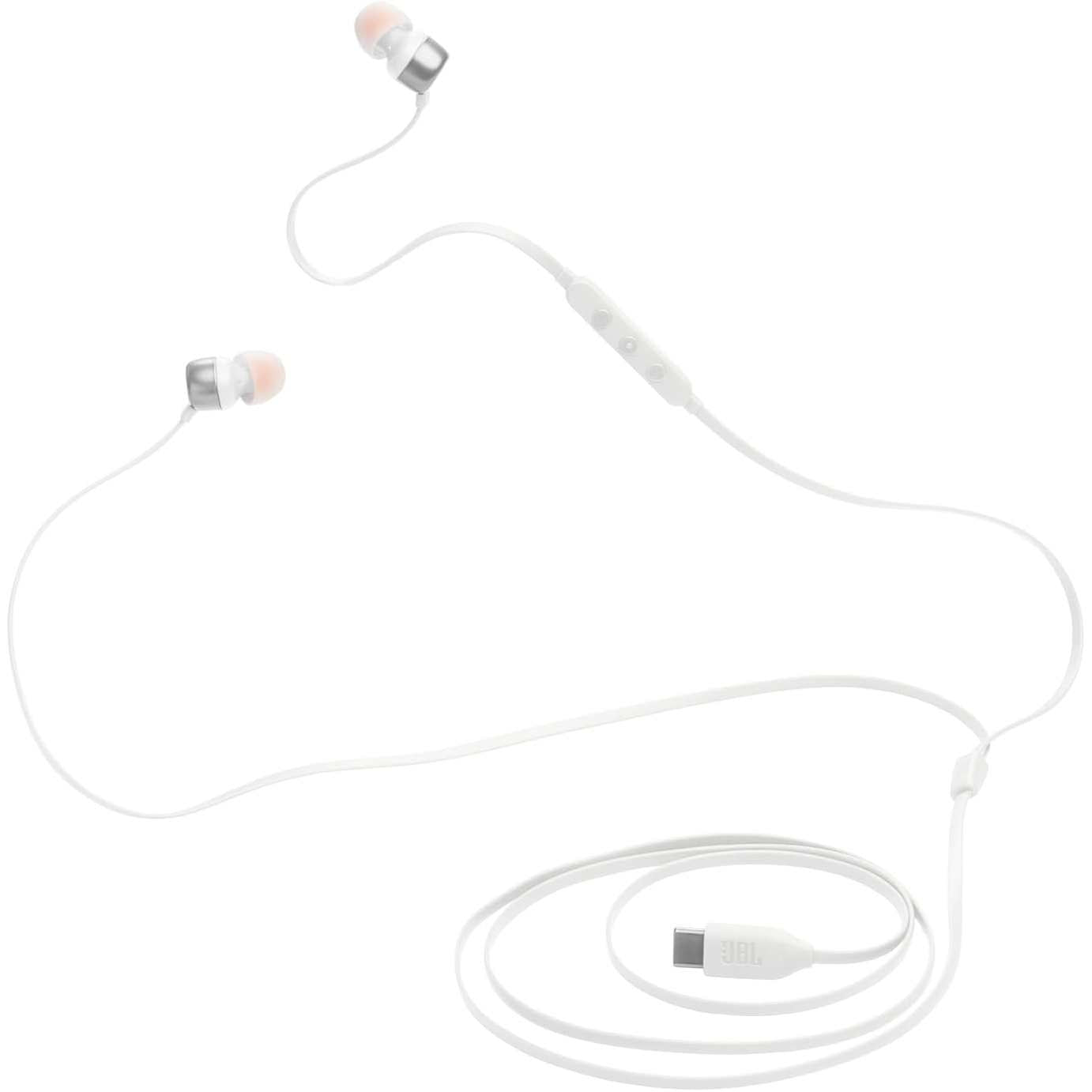 268696 - JBL TUNE 310 C, Kufje me Tel, Rezolucion të Lartë, Tingull i Pastër Basi JBL, Lidhje USB-C, Kabllo e Sheshtë, Telekomandë me Mikrofon, E Bardhë