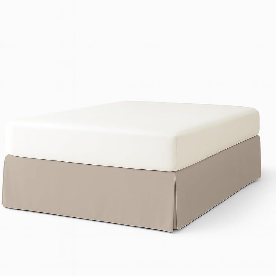 223230 - EasyCosy Mbulesë Shtrati prej Pëlhure Mikrofibre 180x200 cm, 32 cm e Lartë, Bezhë, Modeli Atenea