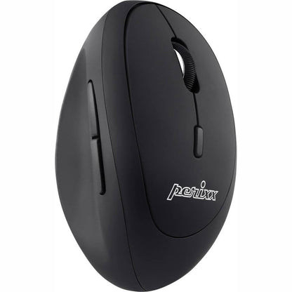 295177 - Perixx PERIMICE-619B Maus Vertikal Bluetooth, specifikime për pajisje të shumfishta 3-në-1, klikim i heshtur, kompakt dhe portativ, i zi, për përdoruesit me dorën e djathtë